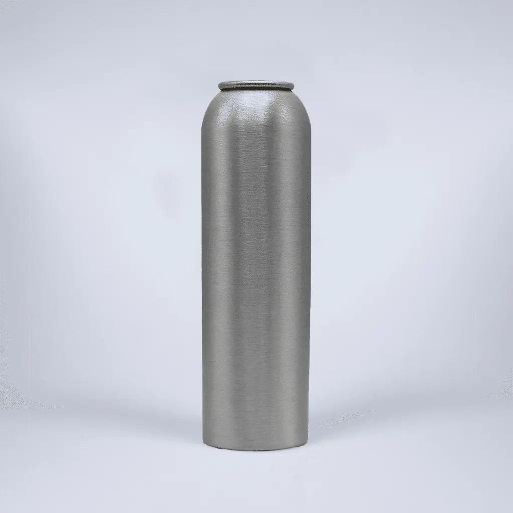 Round aluminum aerosol can, 45x150mm, Brushed metal base